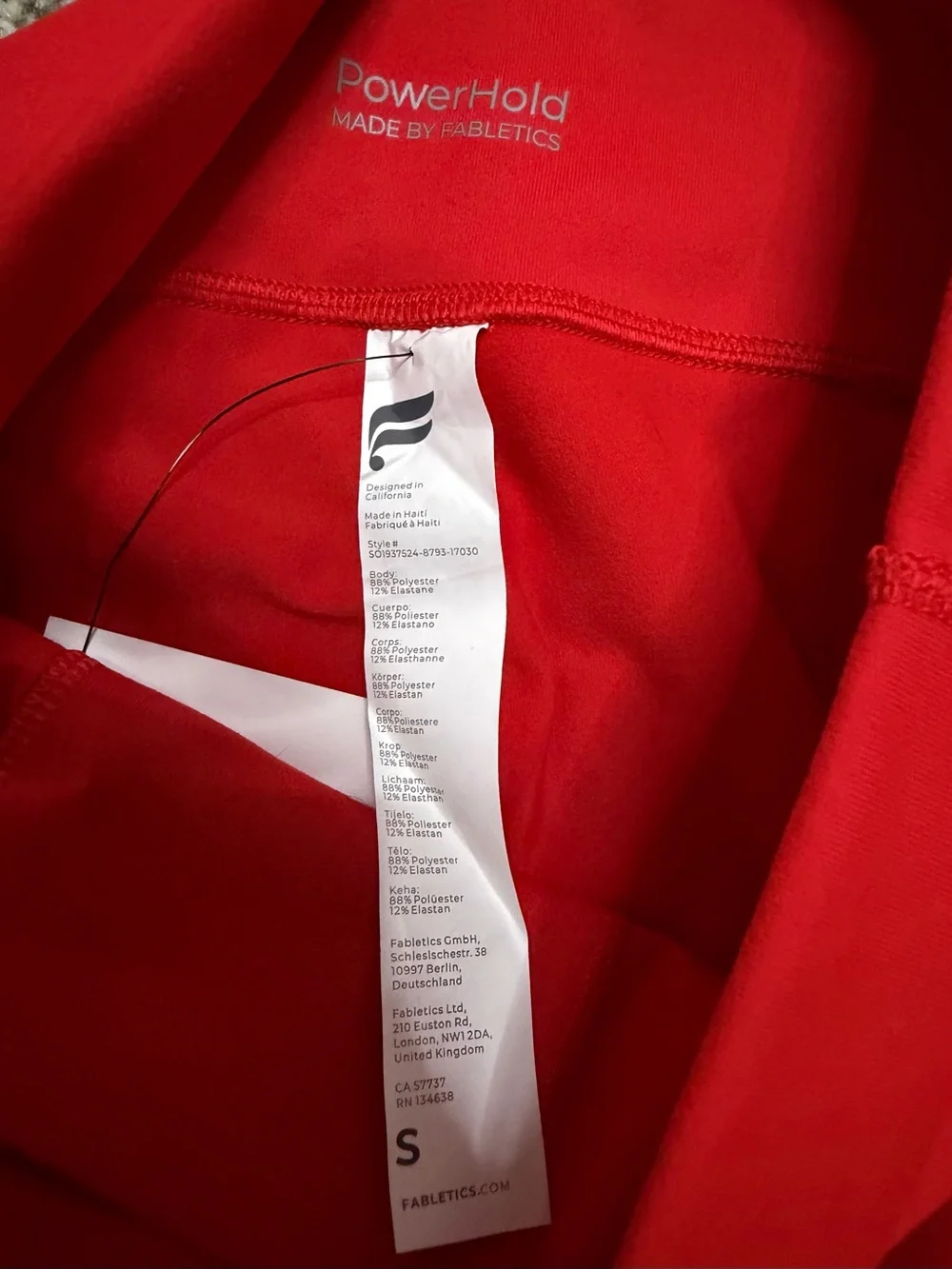 NWT Fabletics Power Hold Women's High-Rise Red Shorts - Size Small